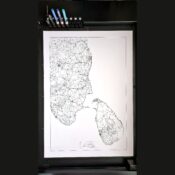 Sri Lanka on dpx Pen plotted map of the island of Sri Lanka and southern India on the Roland DPX-2200 pen plotter.