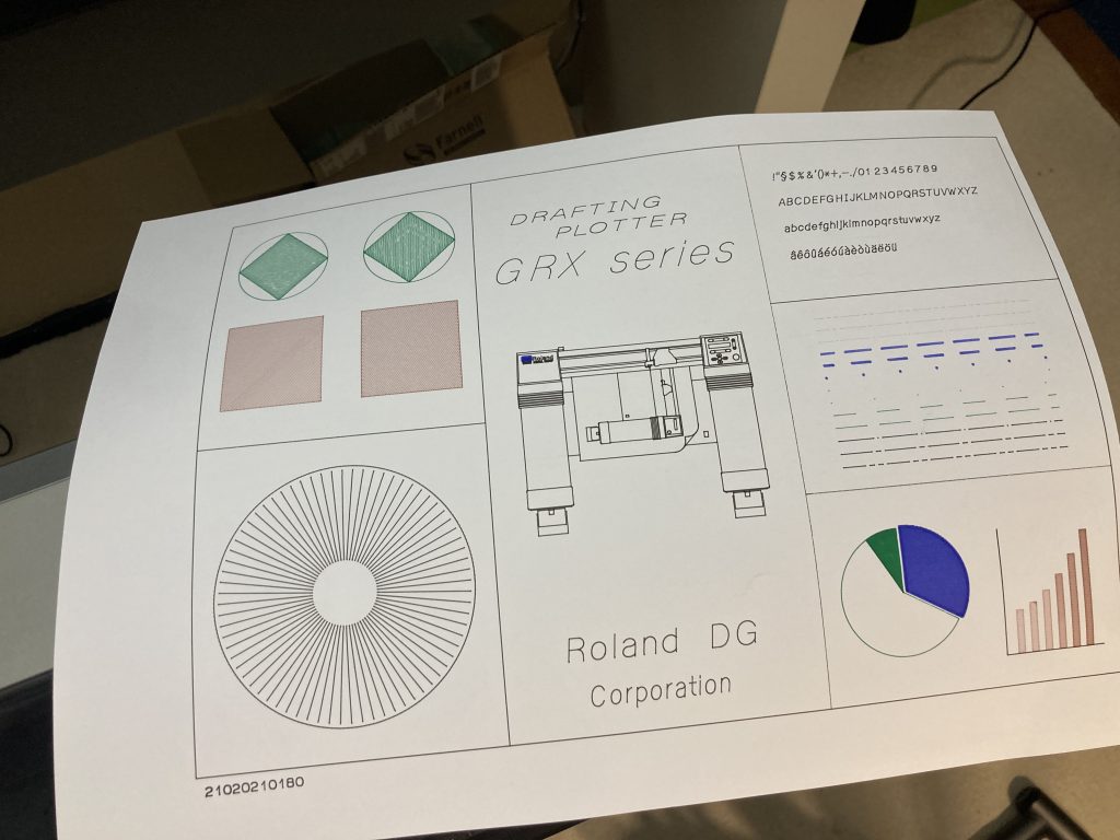 Confidence demo, plotted with the GRX-300AG pen plotter